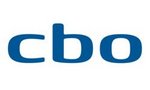 Logo mit Kleinbuchstaben cbo in Blau